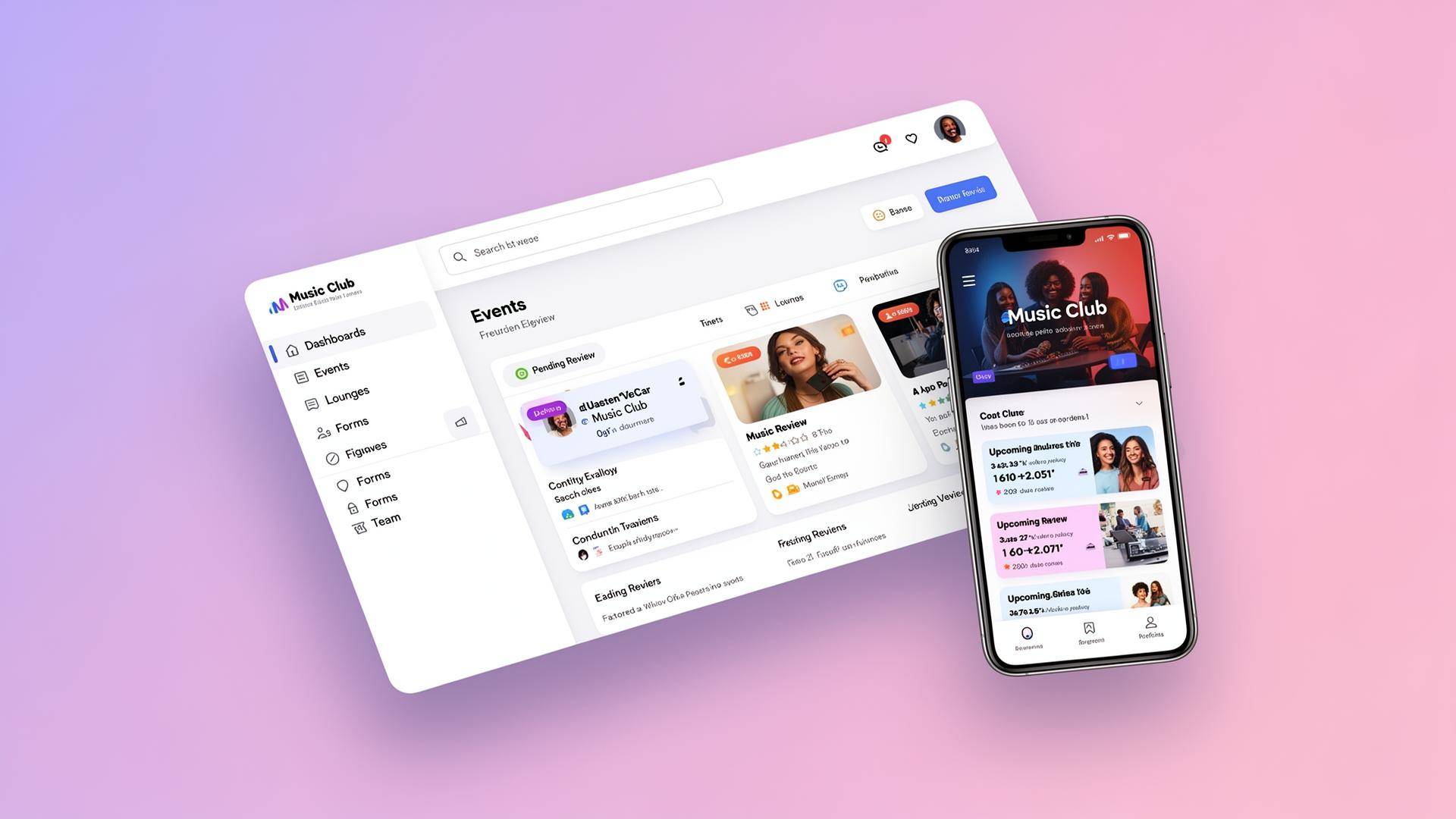 Lounge dashboard and mobile app preview